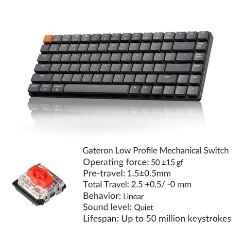 Keychron K3 V2 Ultra-slim Bluetooth/Wired/Wired Standard Gateron Low-Profile Red Mechanical Keyboard image