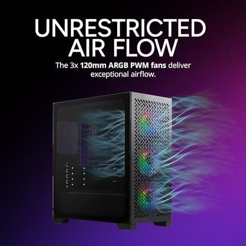 Cooler Master Elite 302 Micro ATX Mini Tower Black with Tempered Glass Side Panel and USB 3.2 Gen 1 Type-C / USB 3.2 Gen 1 Type-A image