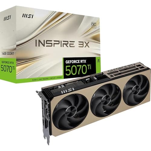 MSI INSPIRE 3X OC GeForce RTX 5070 Ti 16GB GDDR7 Gold / Black main image