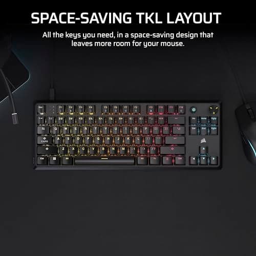 Corsair K70 CORE TKL RGB Wired Corsair MLX Red V2 Linear Gaming Keyboard image