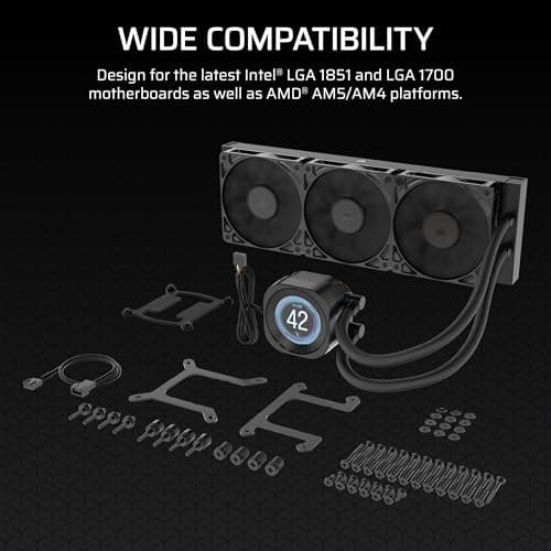 Corsair NAUTILUS Water 360mm RS LCD 72.8 CFM Black image