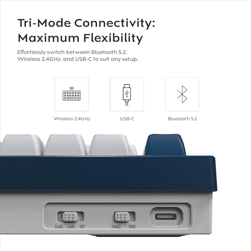 Montech MK75FB RGB Bluetooth/Wireless/Wired Mini Gateron G Pro 3.0 Brown Mechanical Keyboard image