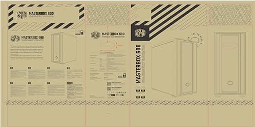 Cooler Master MasterBox 600 ATX Mid Tower White Tempered Glass Side Panel, USB 3.2 Gen 2x2 Type-C, USB 3.2 Gen 1 Type-A image