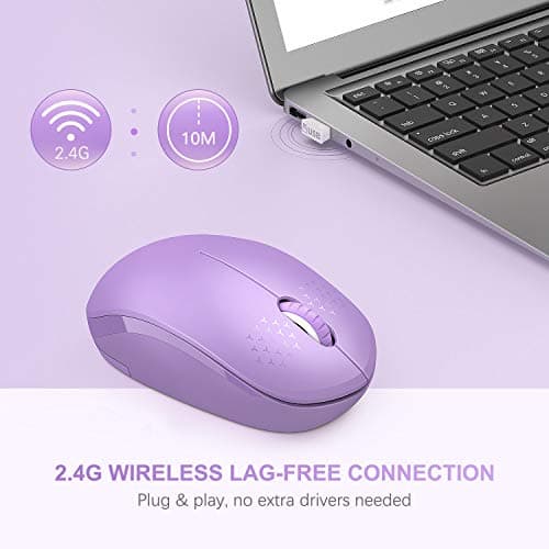seenda Wireless Mouse, 2.4G Noiseless Mouse with USB Receiver Portable Computer Mice Cordless Mouse for PC, Tablet, Laptop - Purple image