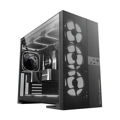Geometric Future Model 5 Vent ATX Mid Tower Black Tempered Glass Side Panel, USB 3.2 Gen 2x2 Type-C, USB 3.2 Gen 1 Type-A image