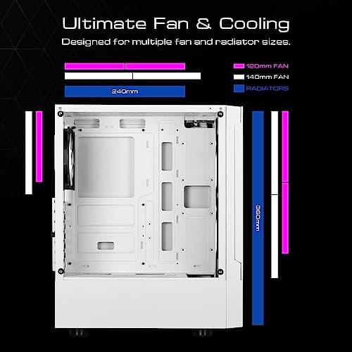 GAMDIAS TALOS E3 MESH ATX Mid Tower White Tempered Glass image