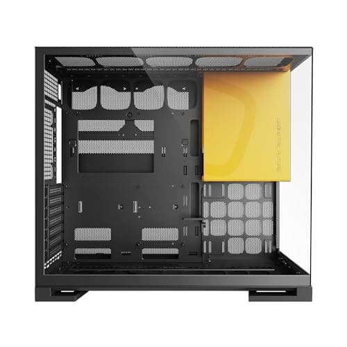 Geometric Future Model 5 ATX Mid Tower Black / Yellow Tempered Glass Side Panel, USB 3.2 Gen 2x2 Type-C, USB 3.2 Gen 1 Type-A image