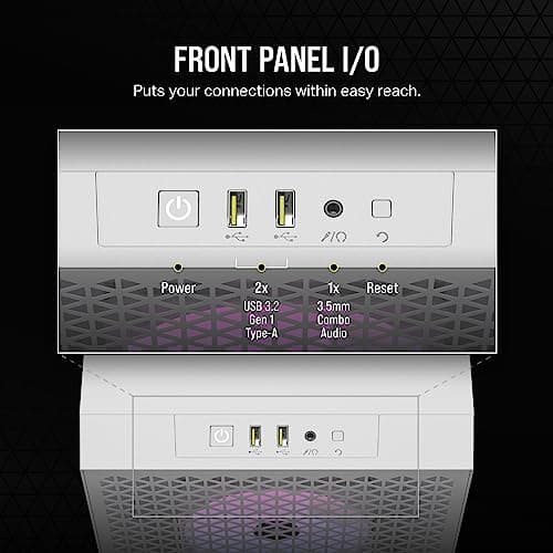 Corsair 3000D ATX Mid Tower White RGB AIRFLOW Tempered Glass image