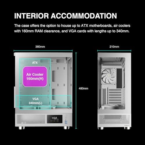 GAMDIAS ATLAS E1 ATX Mid Tower White with Tempered Glass Side Panel and USB 3.2 Gen 1 Type-A Front Panel image