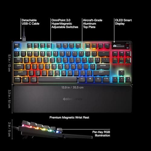 SteelSeries Apex Pro Gen 3 RGB Wired Gaming Keyboard image