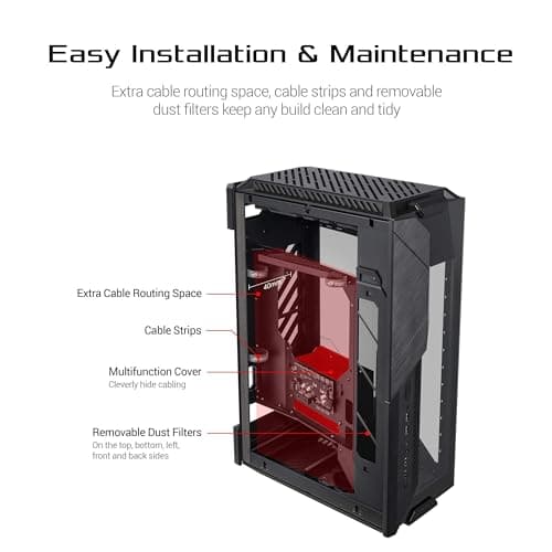 Asus ROG Z11 Mini-ITX Tower Black with Tinted Tempered Glass Side Panel and Front I/O: USB 3.2 Gen 2 Type-C, USB 3.2 Gen 1 Type-A, USB 2.0 Type-A image