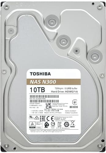 Toshiba N300 NAS 10TB 3.5" HDD 7200RPM SATA 6.0 Gb/s Internal image