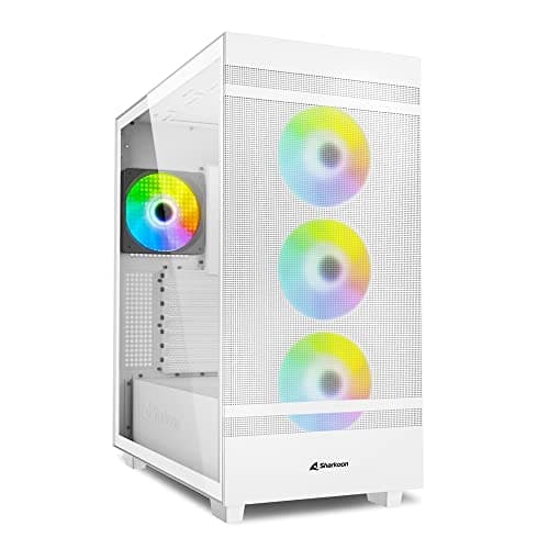 SHARKOON Rebel C50 RGB ATX Mid Tower White Tempered Glass Side Panel image