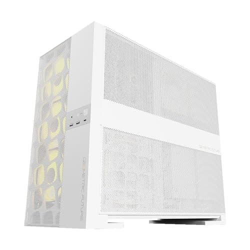 Geometric Future Model 5 Vent ATX Mid Tower White with Tempered Glass Side Panel and USB 3.2 Gen 2x2 Type-C, USB 3.2 Gen 1 Type-A image