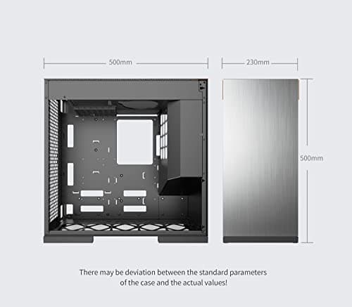 Geometric Future Model 8 ATX Mid Tower Black / Orange with Tinted Tempered Glass Side Panel, USB 3.2 Gen 2 Type-C, USB 3.2 Gen 1 Type-A, USB 2.0 Type-A, and 500 x 230 x 500 Dimensions image