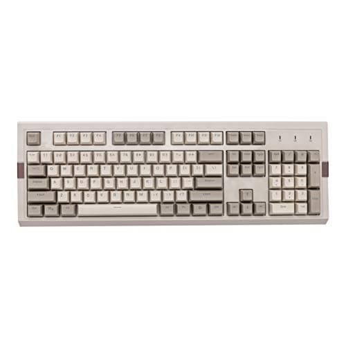 Ajazz AK510 Retro Mechanical Gaming Keyboard - PBT SP Spherical Keycaps - Classic Grey-White Matching - RGB Backlight - Brown Switches image
