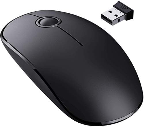 VicTsing [Upgraded] Slim Wireless Mouse, 2.4G Silent Laptop Mouse with Nano Receiver, Ergonomic Wireless Mouse for Laptop, Portable Mobile Optical Mice for Laptop, PC, Computer, Notebook, Mac - Black image