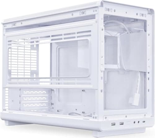  Lian Li A3-mATX Micro ATX Mini Tower White / Brown Wood with Tempered Glass Side Panel image