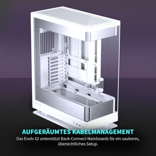 Phanteks EVOLV X2 ATX Mid Tower White Tempered Glass Side Panel with USB 3.2 Gen 2x2 Type-C and USB 3.2 Gen 1 Type-A image