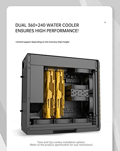 Geometric Future Model 6 ATX Mid Tower Black / Yellow with Tinted Tempered Glass Side Panel and USB 3.2 Gen 1 Type-A image