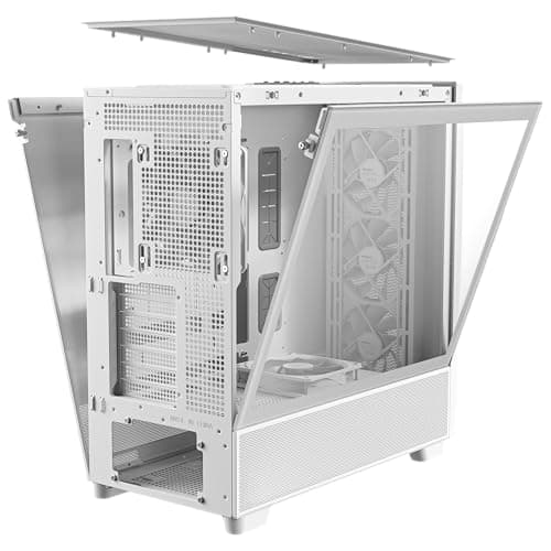 Antec FLUX ATX Mid Tower White / Brown with Tempered Glass Side Panel and USB 3.2 Gen 2 Type-C, USB 3.2 Gen 1 Type-A image