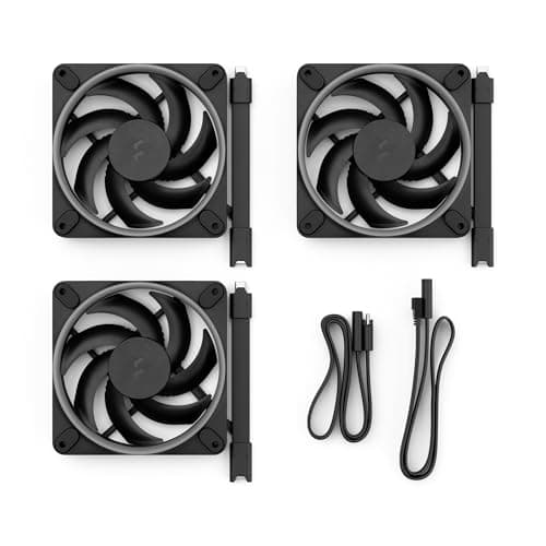 Fractal Design Momentum 120mm 62.44 CFM Addressable RGB PWM Black 3-Pack image
