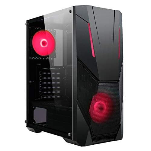 CiT Master ATX Mid Tower Black Tempered Glass Side Panel, USB 3.2 Gen 1 & USB 2.0 Front USB image