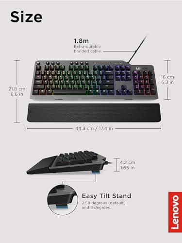 Lenovo Legion K500 Mechanical RGB Wired Kailh Red Gaming Keyboard image