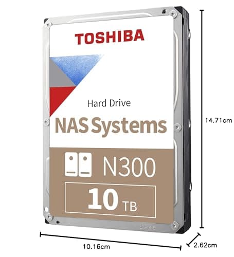 Toshiba N300 NAS 10TB 3.5" HDD 7200RPM SATA 6.0 Gb/s Internal image