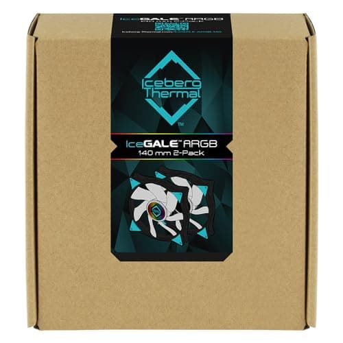 Iceberg Thermal IceGALE 140mm Black / Teal ARGB PWM 96 CFM 2-Pack image
