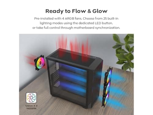 Montech X5M Micro ATX Mini Tower Black with Tempered Glass Side Panel image