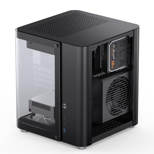 Jonsbo TK-1 Micro ATX Mini Tower Black with Tempered Glass Side Panel and USB 3.2 Gen 2 Type-C, USB 3.2 Gen 1 Type-A image