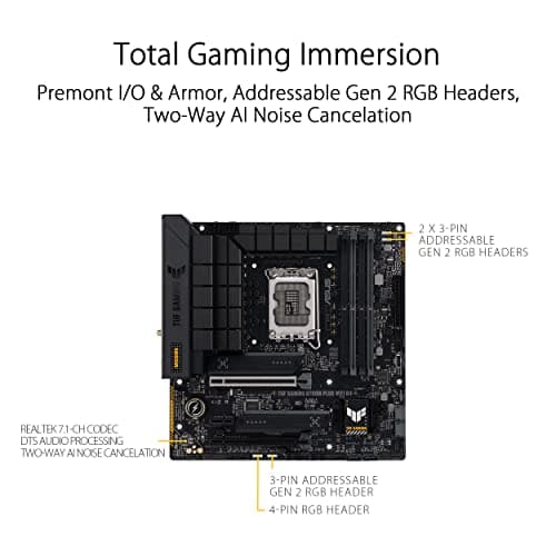 Asus B760 TUF GAMING B760M-PLUS WIFI D4 DDR4 Micro ATX image