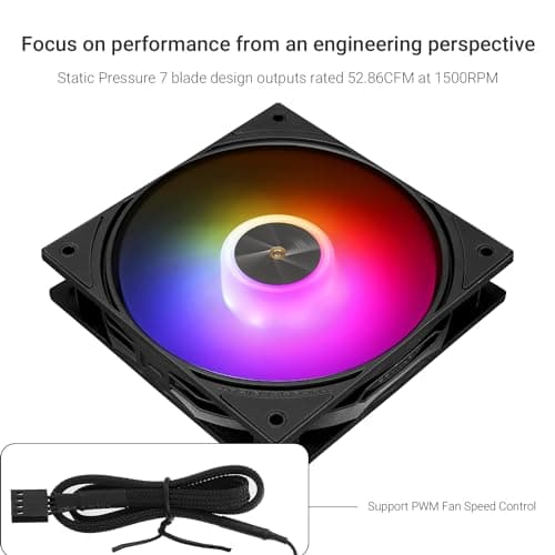 Thermalright TL-P12-S 120mm Black / White PWM Addressable RGB image