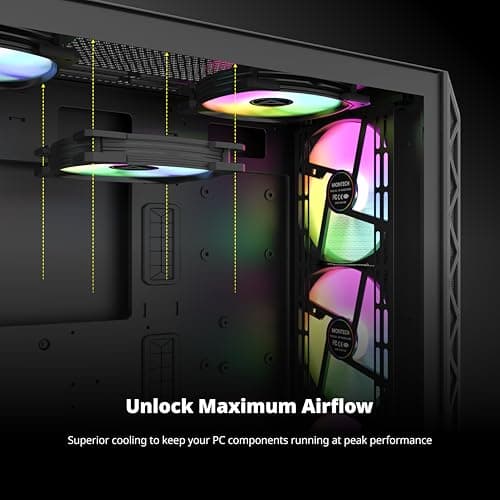 Montech HP 140mm Black Addressable RGB PWM 95.61 CFM 1-Pack image