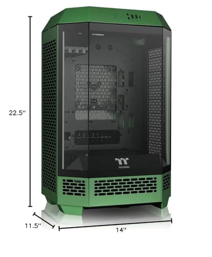 Thermaltake The Tower 300 MicroATX Mini Tower Tempered Glass Side Panel - Racing Green image
