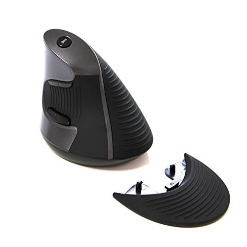 J-Tech Digital Scroll Endurance Wired Mouse Ergonomic Vertical USB Mouse with Adjustable Sensitivity (600/1000/1600 DPI), Removable Palm Rest & Thumb Buttons - Reduces Hand/Wrist Pain (Wired) image