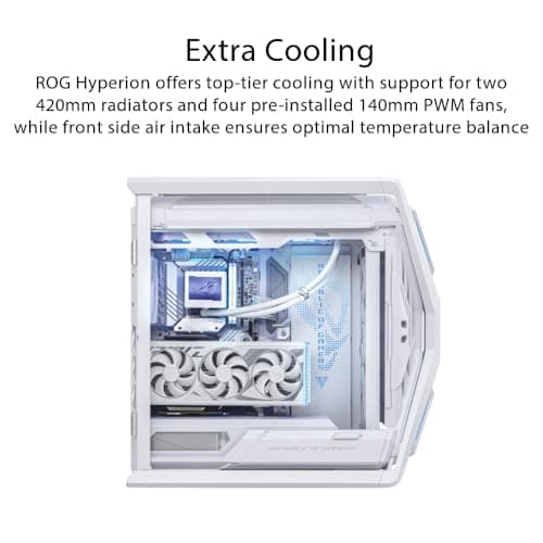  ASUS ROG Hyperion GR701 Tempered Glass eATX Full Tower Computer Case - White image