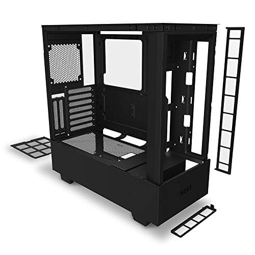 NZXT H510 Elite - CA-H510E-B1 - Premium Mid-Tower ATX Case PC Gaming Case - Dual-Tempered Glass Panel - Front I/O USB Type-C Port - Vertical GPU Mount - Integrated RGB Lighting - Black image