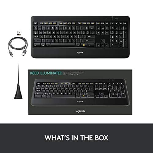 Logitech K800 Wireless Illuminated Keyboard - Backlit Keyboard, Fast-Charging, Dropout-Free 2.4GHz Connection image