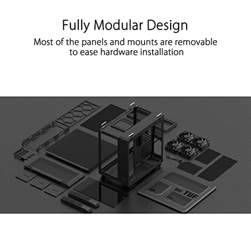 Asus TUF Gaming GT502 ATX Mid Tower Black with Tempered Glass Side Panel and USB 3.2 Gen 2 Type-C, USB 3.2 Gen 1 Type-A image