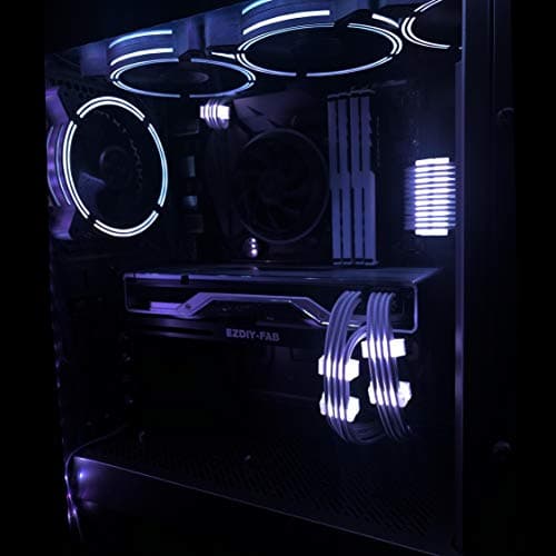 EZDIY-FAB 120mm White LED Fan, Dual-Frame LED Case Fan for PC Cases, High Airflow Quiet,CPU Coolers, and Radiators,3-Pin-3-Pack image