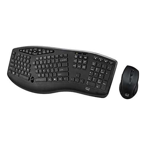 Adesso WKB-1600CB Wireless Ergonomic Keyboard with Optical Mouse image