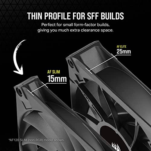 Corsair iCUE AF120 120mm Black RGB PWM SLIM 56.3 CFM 2-Pack image