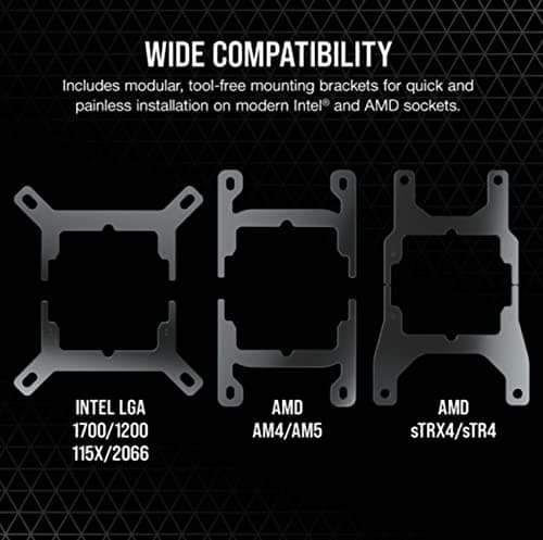 Corsair iCUE H100i RGB ELITE Water 240mm 59.1 CFM Black image