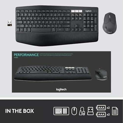 Logitech MK850 Performance Bluetooth/Wireless Ergonomic Keyboard With Optical Mouse image