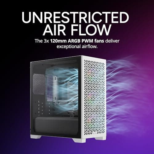 Cooler Master Elite 302 Micro ATX Mini Tower White / Black with Tempered Glass Side Panel and USB 3.2 Gen 1 Type-C, USB 3.2 Gen 1 Type-A image