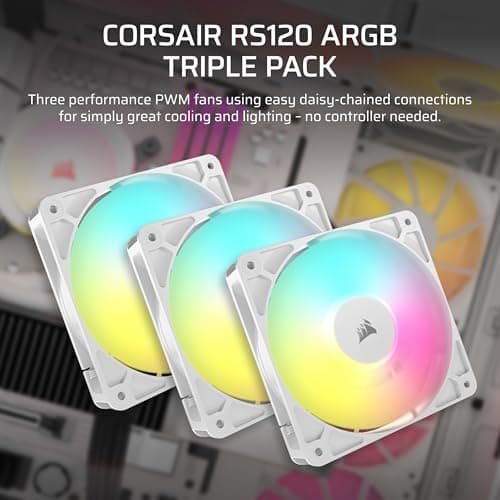 Corsair RS120 120mm White ARGB PWM 3-Pack image