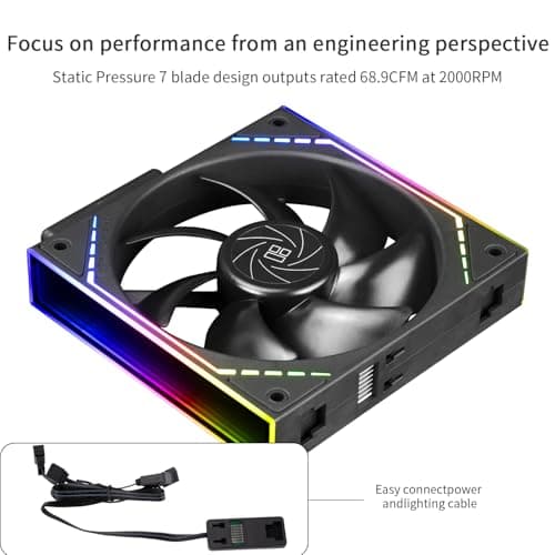 Thermalright TL-M12Q 120mm Black Addressable RGB PWM 68.9 CFM 1-Pack image