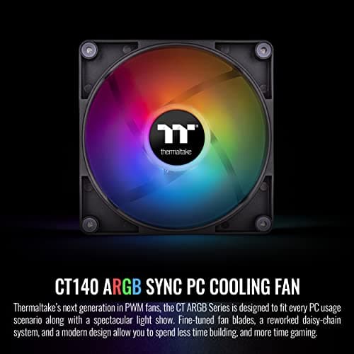 Thermaltake CT140 140mm Black Addressable RGB Sync PWM 77.37 CFM 2-Pack image